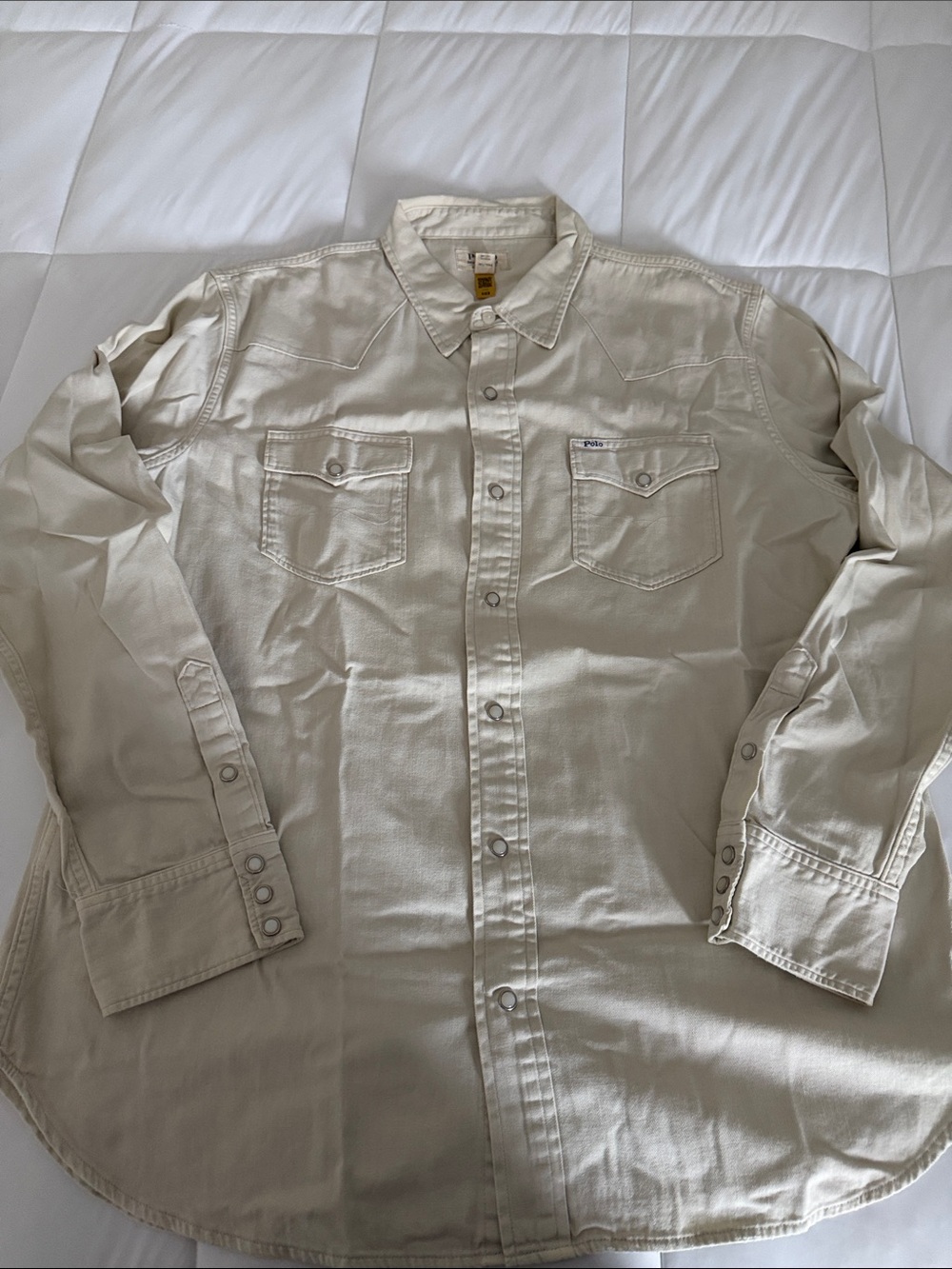 Ralph Lauren Polo Denim & Supply Cream Button-Up Pearl Buttons